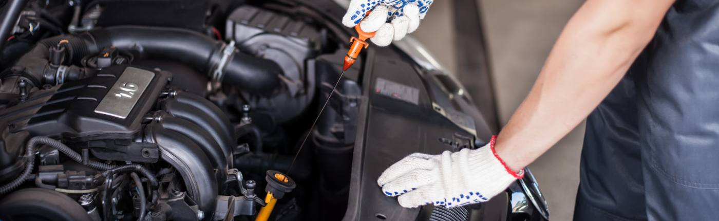 Mechanic checking engine oil - Car Servicing Newport